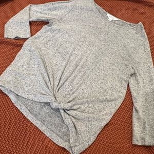 Market & Spruce Samantha Front Twist Brushed Knit Top